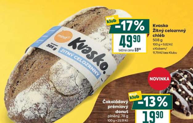 Kvasko Žitný celozrnný chléb