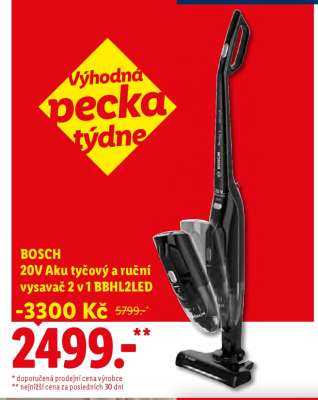 BOSCH 20V Aku tyčový a ruční vysavač 2 v 1 BBHL2LED