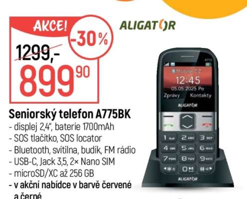 Seniorský telefon A775BK