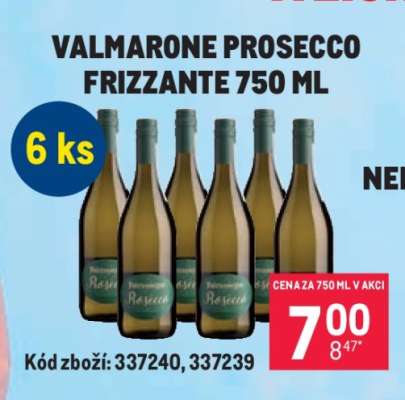 VALMARONE PROSECCO FRIZZANTE 750 ML