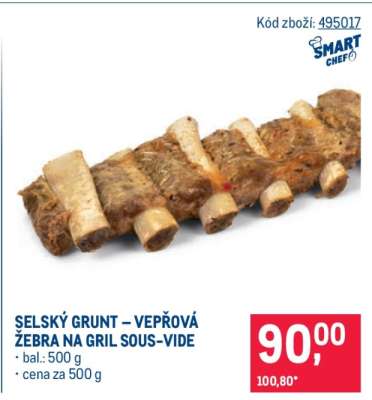 ŠELSKÝ GRUNT – VEPŘOVÁ ŽEBRA NA GRIL SOUS-VIDE