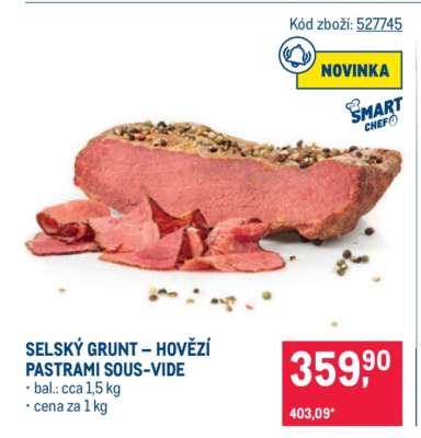 SELSKÝ GRUNT – HOVĚZÍ PASTRAMI SOUS-VIDE
