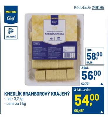 KNEDLÍK BRAMBOROVÝ KRÁJENÝ