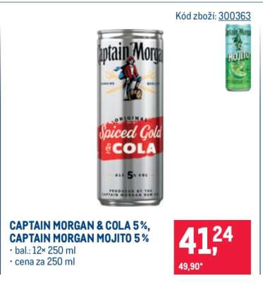CAPTAIN MORGAN & COLA 5 %, CAPTAIN MORGAN MOJITO 5 %