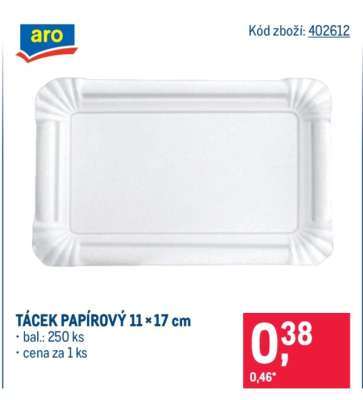 Tácek papírový 11 × 17 cm