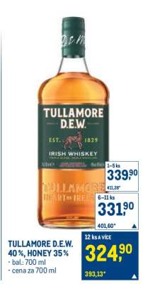 TULLAMORE D.E.W. 40 %, HONEY 35 %