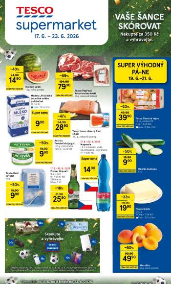 Leták TESCO supermarket - 17.6.2026 - 23.6.2026.