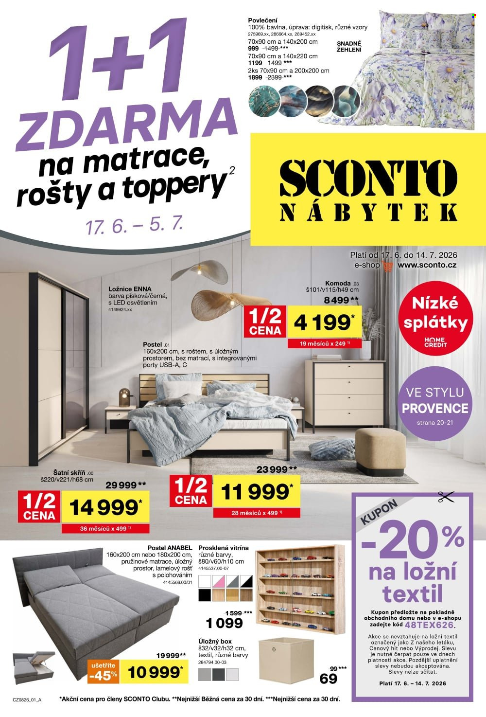 Leták SCONTO NÁBYTEK - 17.6.2026 - 14.7.2026. Strana 1