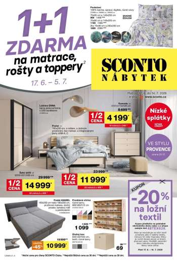 thumbnail - Leták SCONTO NÁBYTEK - 1+1 zdarma na matrace, rošty a toppery
