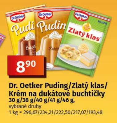 Dr. Oetker Puding/Zlatý klas/Krém na dukátové buchtičky