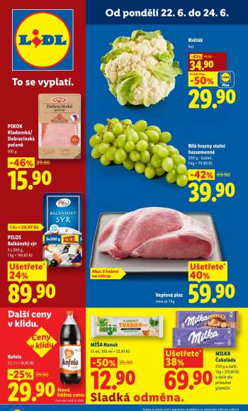 Leták Lidl - 22.6.2026 - 24.6.2026.