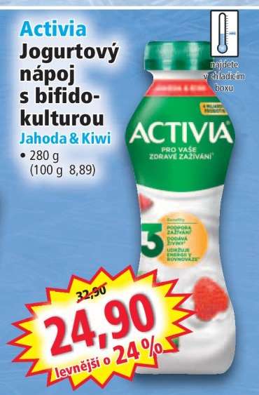 Activia Jogurtový nápoj s bifidokulturou Jahoda & Kiwi