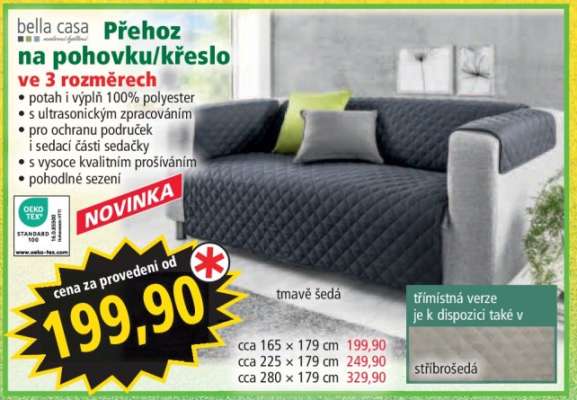 Přehoz na pohovku/křeslo ve 3 rozměrech