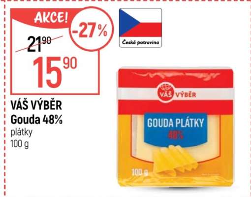 Váš výběr Gouda 48% plátky