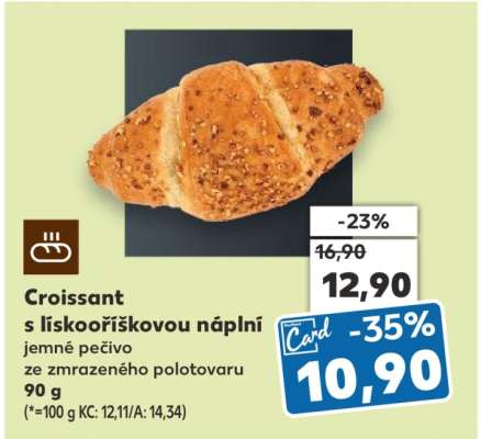 Croissant s lískooříškovou náplní