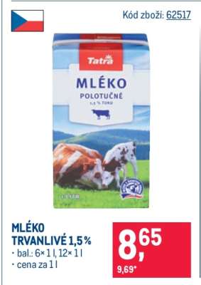 Mléko trvanlivé 1,5 %
