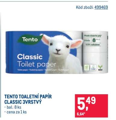 Tento Toaletní papír Classic 3vrstvý