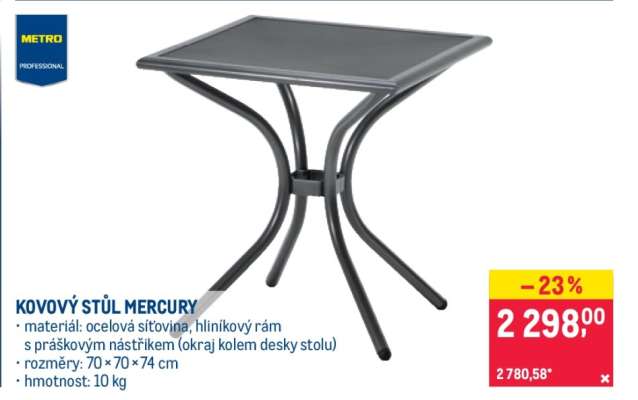 KOVOVÝ STŮL MERCURY