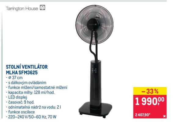 STOLNÍ VENTILÁTOR MLHA SFM3625
