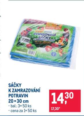 SÁČKY K ZAMRAZOVÁNÍ POTRAVIN