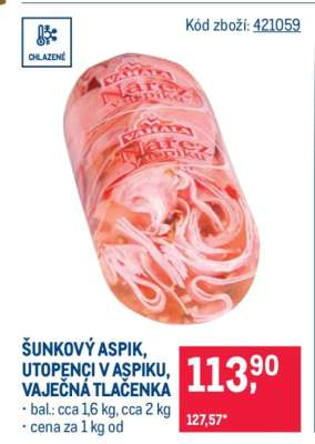 ŠUNKOVÝ ASPIK, UTOPENCI V ASPIKU, VAJEČNÁ TLAČENKA