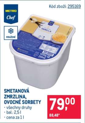 SMETANOVÁ ZMRZLINA, OVOCNÉ SORBETY