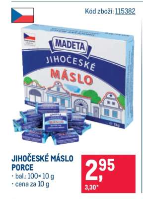 JIHOČESKÉ MÁSLO PORCE
