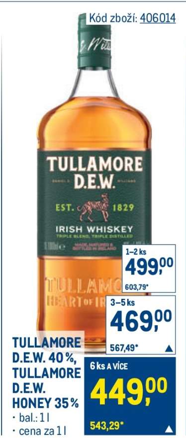 TULLAMORE D.E.W. 40%, TULLAMORE D.E.W. HONEY 35%