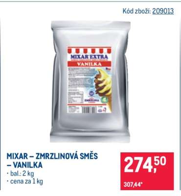 MIXAR – ZMRZLINOVÁ SMĚS – VANILKA
