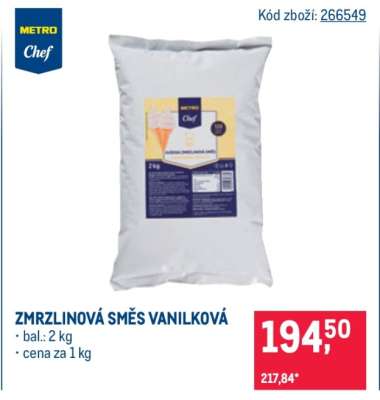 Zmrzlinová směs vanilková