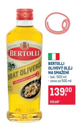 BERTOLLI OLIVOVÝ OLEJ NA SMAŽENÍ