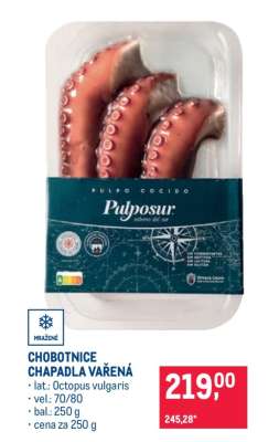 Chobotnice chapadla vařená