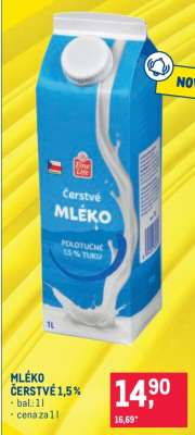 Mléko čerstvé 1,5 %