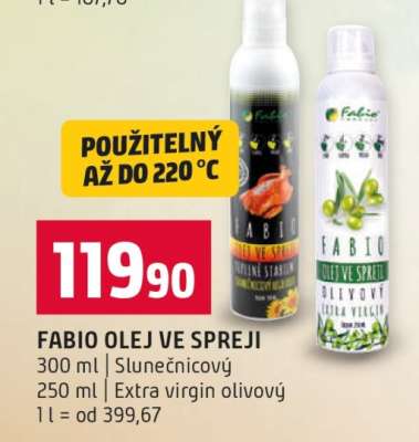 Fabio olej ve spreji