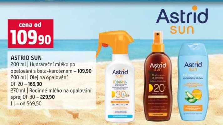 ASTRID SUN 200 ml | Hydratační mléko po opalování s beta-karotenem