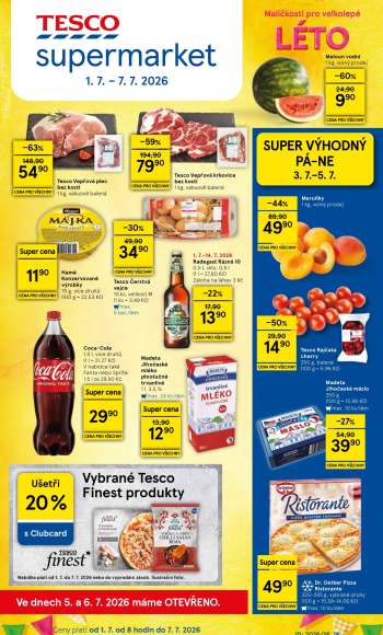 Leták TESCO supermarket - 1.7.2026 - 7.7.2026.