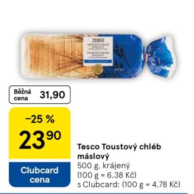 Tesco Toustový chléb máslový