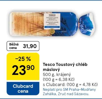 Tesco Toustový chléb máslový