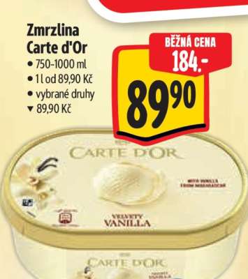 Zmrzlina Carte d’Or