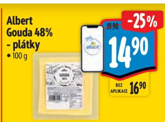 Albert Gouda 48% - plátky