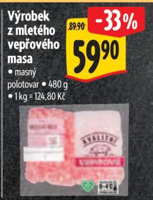 Výrobek z mletého vepřového masa