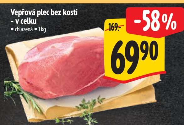 Vepřová plec bez kosti v celku