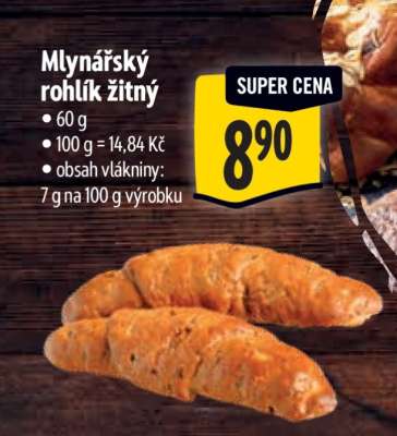 Mlynářský rohlík žitný