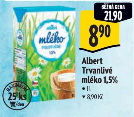Albert Trvanlivé mléko 1,5