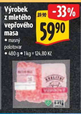 Výrobek z mletého vepřového masa