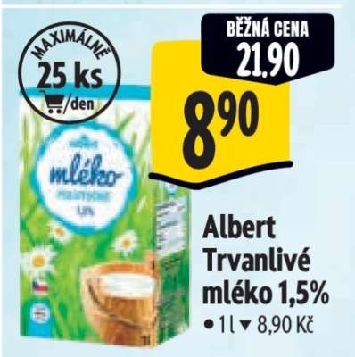 Albert Trvanlivé mléko 1,5