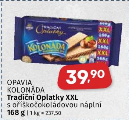 OPAVIA KOLONÁDA TRADIČNÍ OPLATKY XXL
