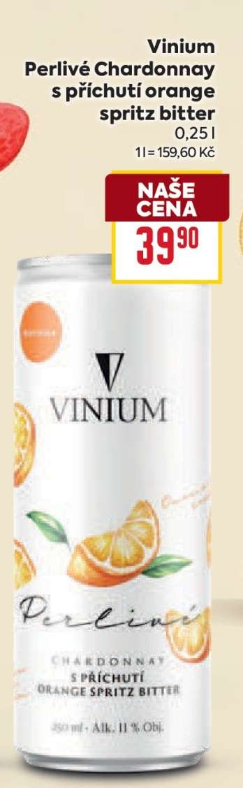 Vinium Perlivé Chardonnay s příchutí orange spritz bitter