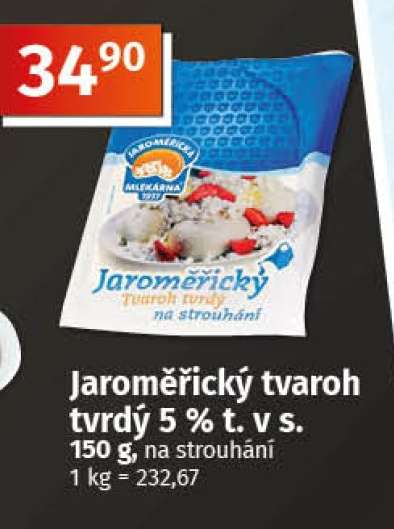 Jaroměřický tvaroh tvrdý 5 % t. v s.