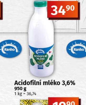 Acidofilní mléko 3,6%